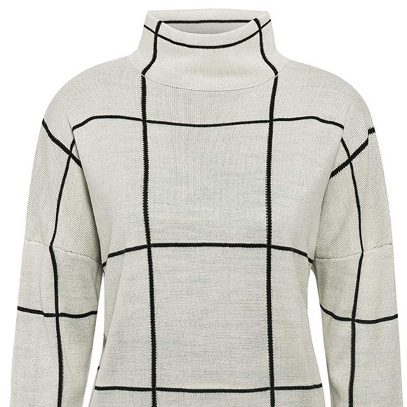 🍁 Turtle neck plaid pullover sweater - Picture 4 of 7